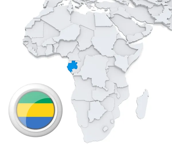 Gabon บนแผนที่แอฟริกา — ภาพถ่ายสต็อก