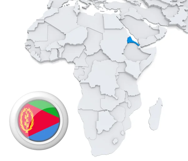 Eritrea on Africa map — Stock Photo, Image