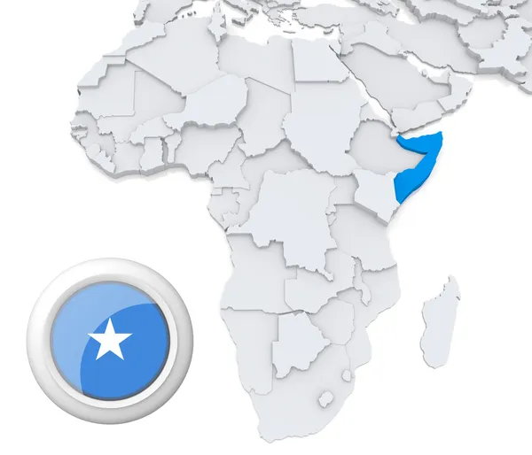 Somalia sulla mappa dell'Africa — Foto Stock