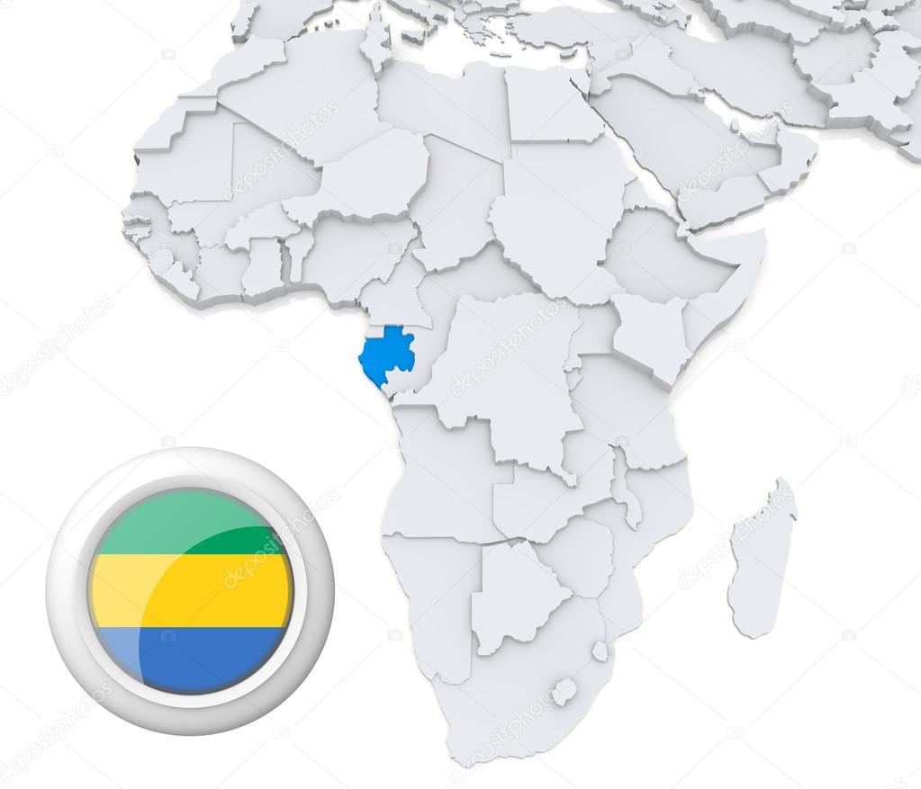 Gabon on Africa map