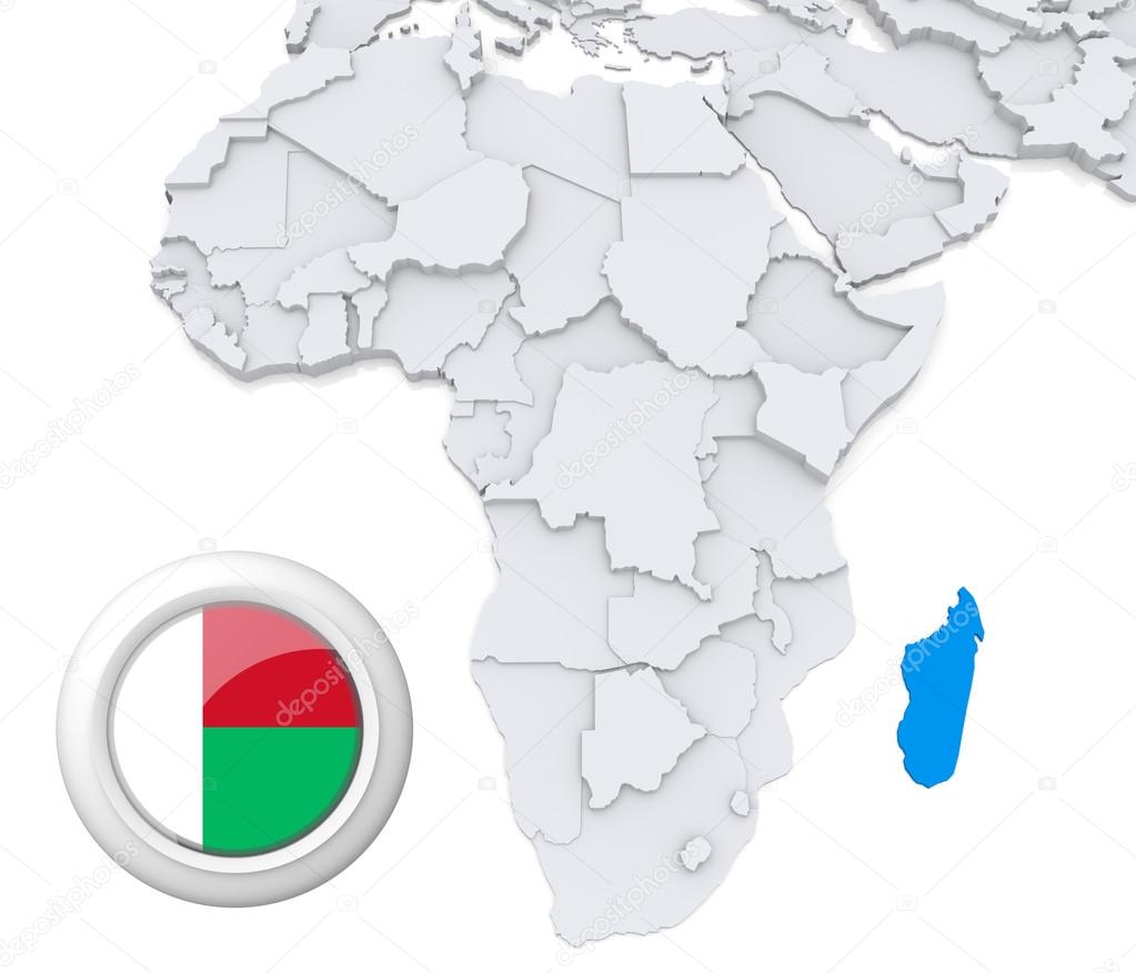 Madagascar on Africa map
