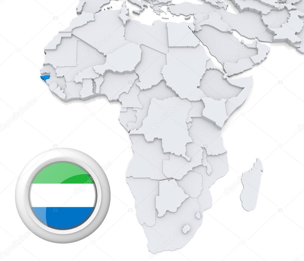 Sierra Leone on Africa map