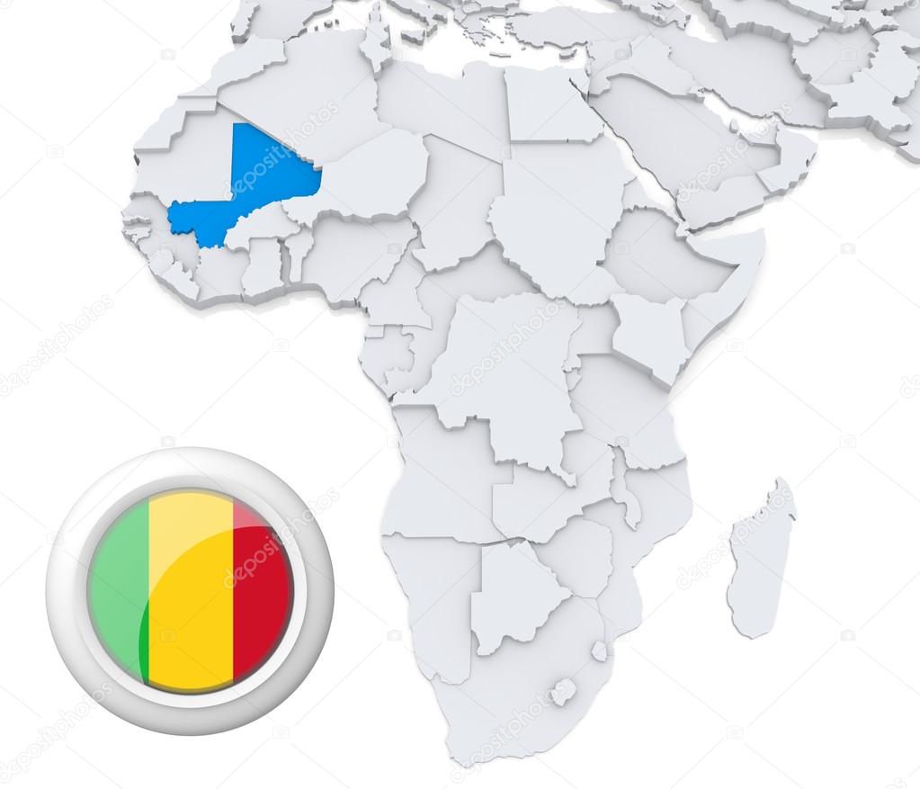 Mali on Africa map