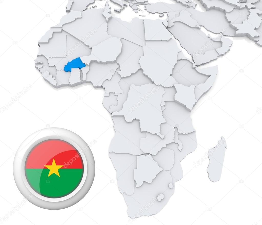 Burkina on Africa map
