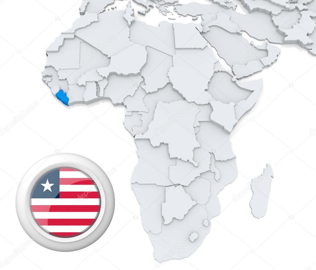 Liberia on Africa map