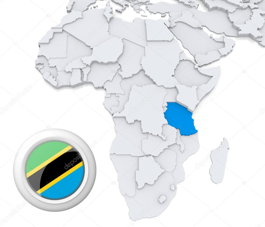 Tanzania on Africa map