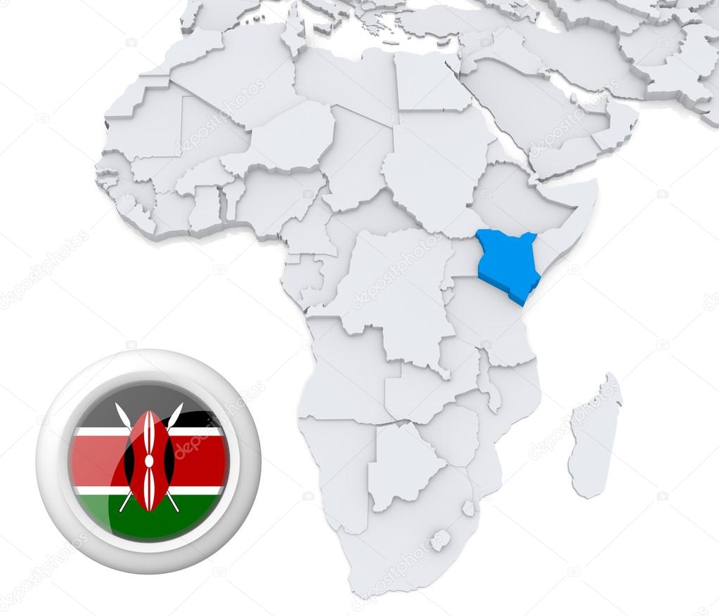 Kenya on Africa map