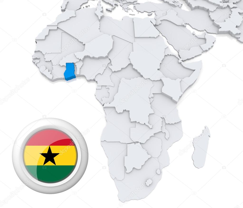 Ghana on Africa map
