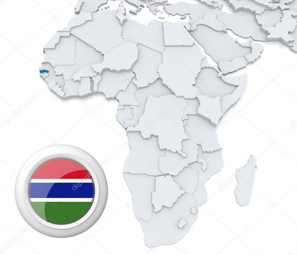Gambia on Africa map