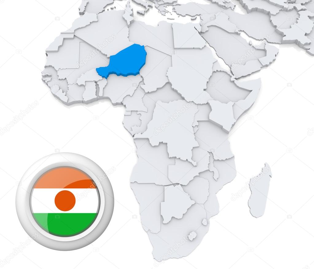 Niger on Africa map