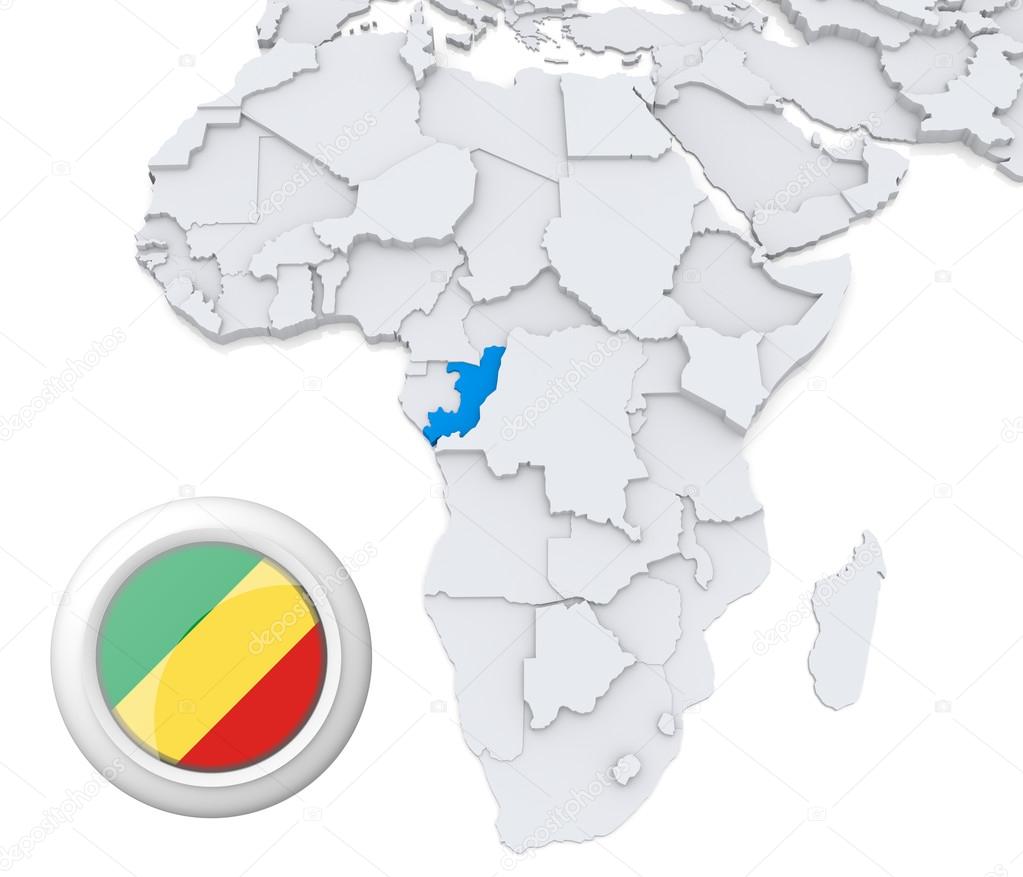 Congo on Africa map