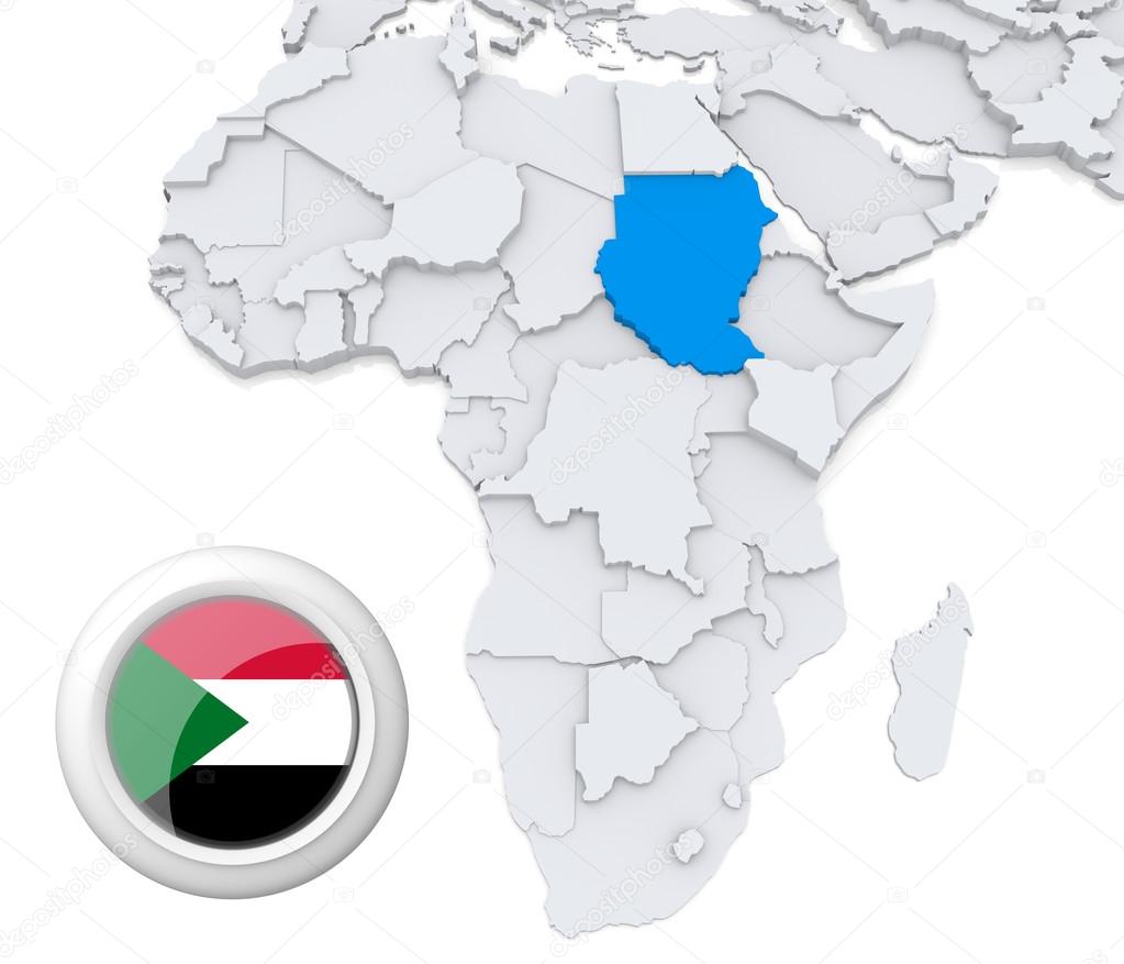 Sudan on Africa map