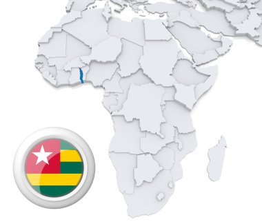 Togo Afrika harita üzerinde