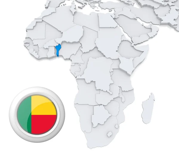 Benin on Africa map — Stock Photo, Image