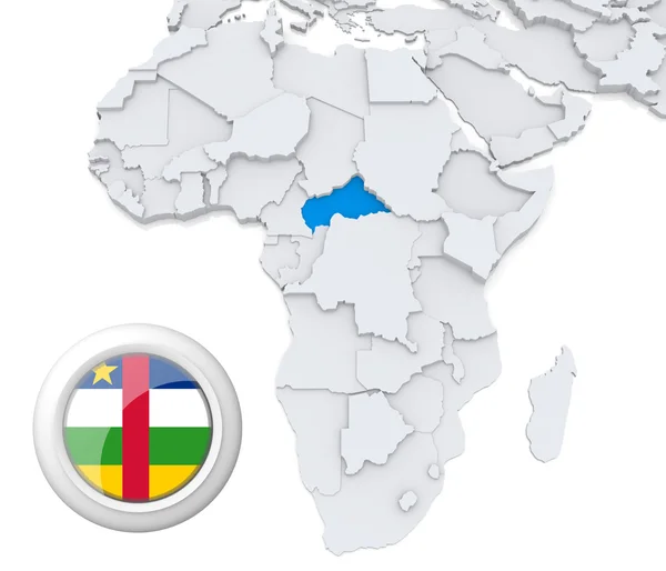 Central African republic on Africa map — Stock Photo, Image