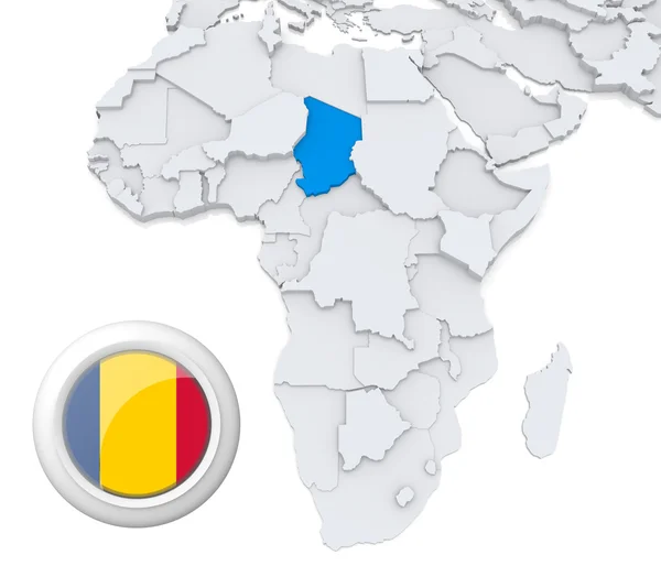 Tsjaad op Afrika kaart — Stockfoto