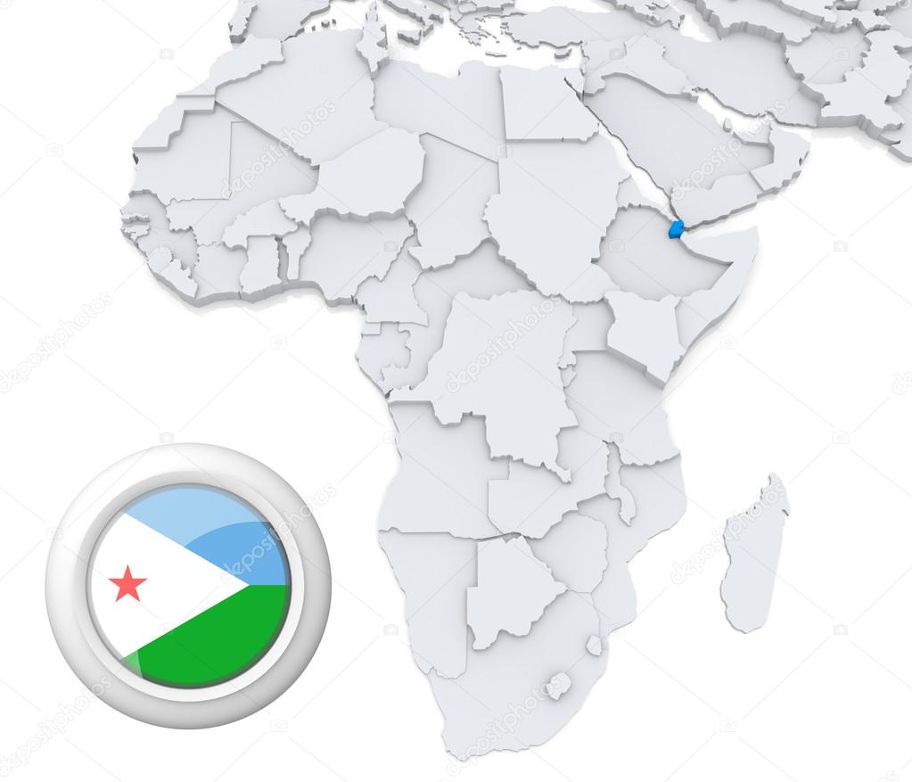 Djibouti on Africa map