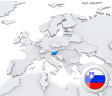 Avrupa haritası üzerinde Slovenya
