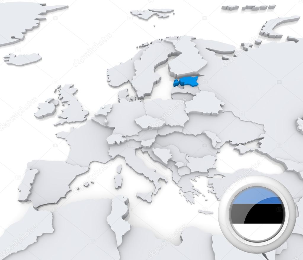 Estonia En El Mapa De Europa 2025 Depositphotos 29054249 Stock Photo Estonia On Map Of Europe