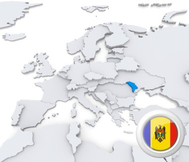 Moldova Avrupa haritası üzerinde