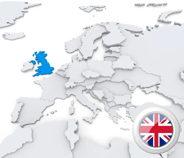 Ηνωμένο Βασίλειο χάρτη της Ευρώπης — Φωτογραφία Αρχείου