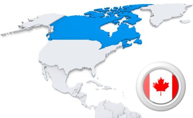 Kanada'da Kuzey Amerika Haritası
