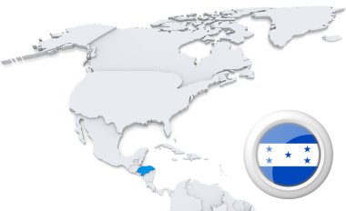 Honduras Kuzey Amerika haritasında