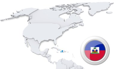 Haiti üzerinde Kuzey Amerika Haritası