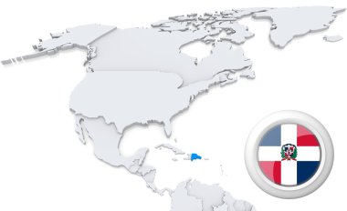 Dominik Cumhuriyeti Kuzey Amerika haritasında
