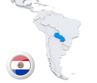 Paraguay Güney Amerika Haritası