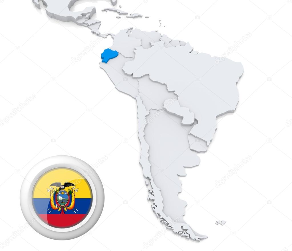 Ecuador on a map of South America