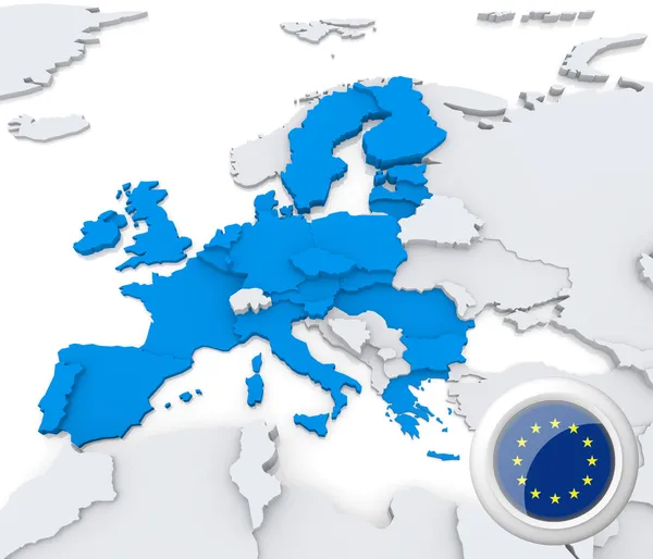 Europäische Union auf der Europakarte — Stockfoto