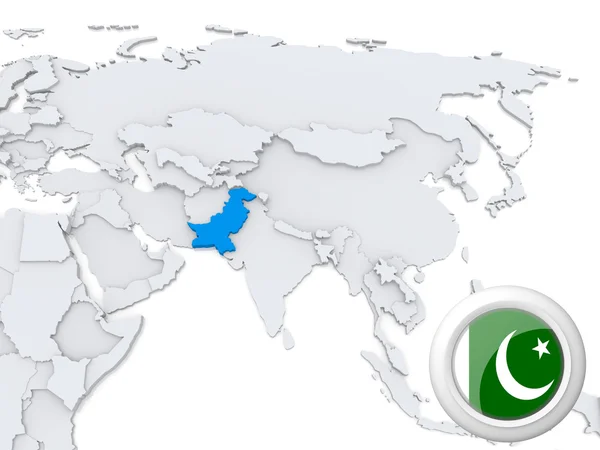 Pakistan sur la carte de Asie — Photo