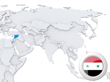 Suriye üzerindeki Asya Haritası