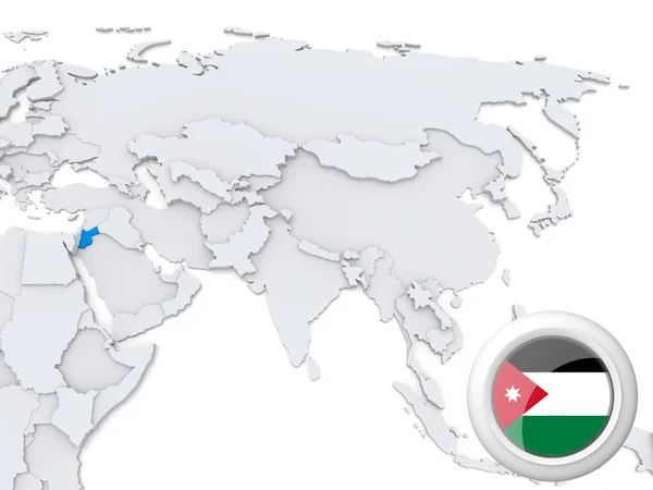 アジアの地図ヨルダン — ストック写真