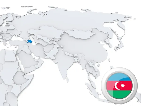 Azerbaigian sulla mappa di Asia — Foto Stock