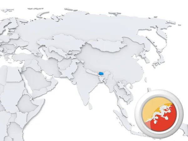 ブータン アジアの地図 — ストック写真