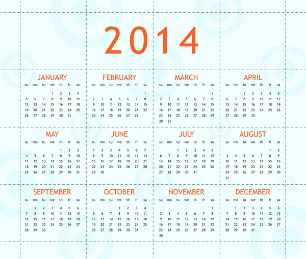 Ημερολόγιο για το έτος 2014 — Φωτογραφία Αρχείου