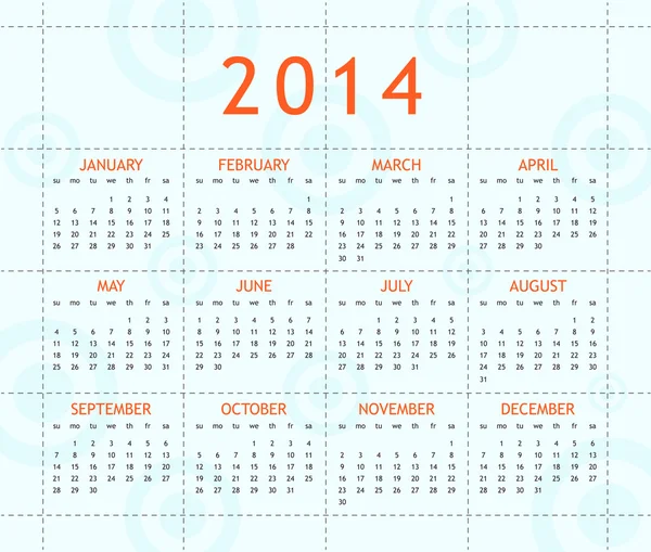 Calendario del año 2014 — Foto de Stock