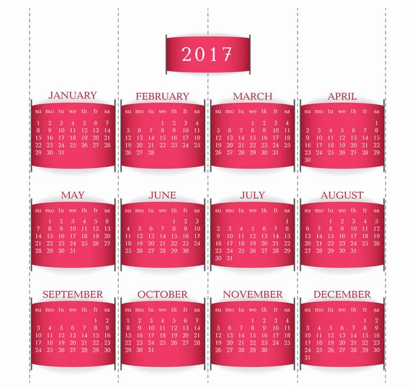 Calendar for year 2017 — Stock Photo, Image