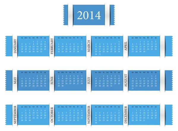 Calendário do ano de 2014 — Fotografia de Stock