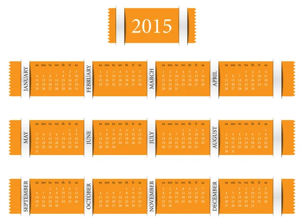 到 2015 年的日历 — 图库照片