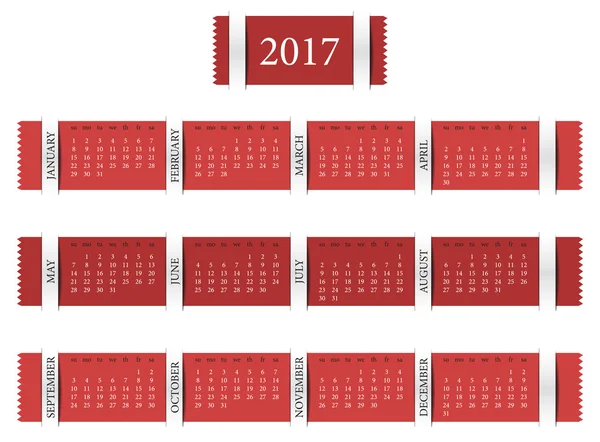 Kalender voor het jaar 2017 — Stockfoto