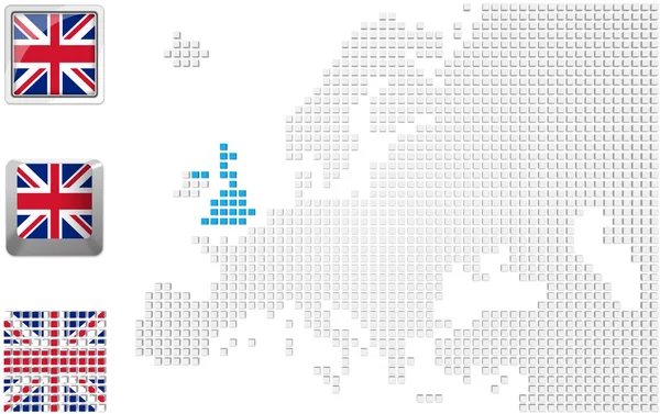 Великобритания на карте Европы — стоковое фото