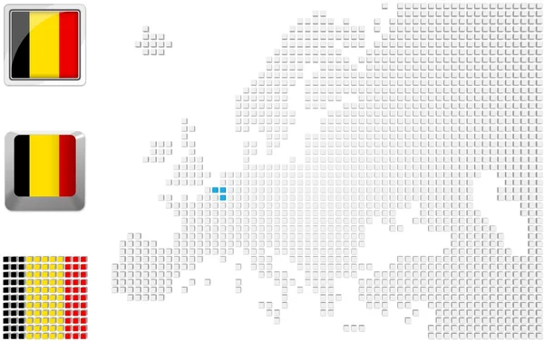 Belgie na mapě Evropy — Stock fotografie