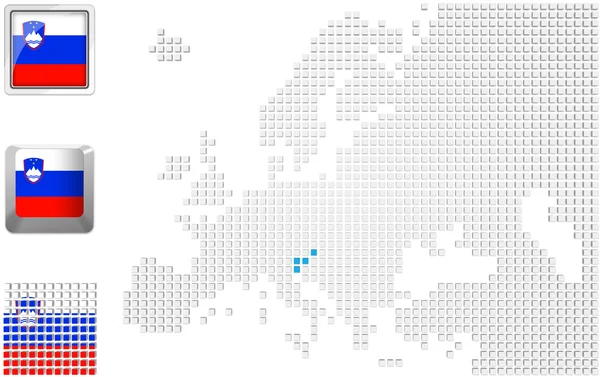 Словенія на карті Європи — стокове фото