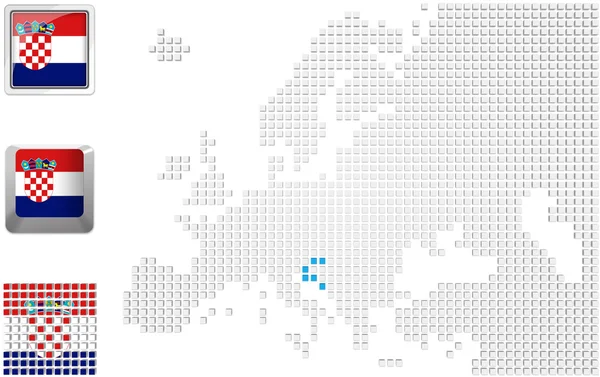 Kroatien på Europas karta — Stockfoto