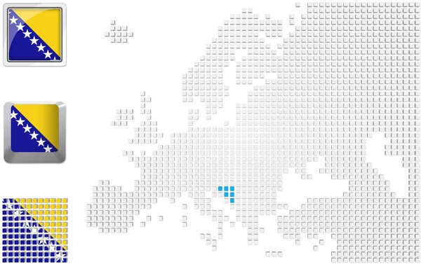 Bosnia-Erzegovina sulla mappa di Europa — Foto Stock