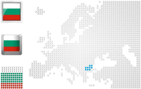 Bulgarien auf der Karte von Europa — Stockfoto