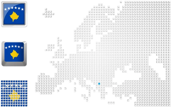 科索沃的欧洲地图 — 图库照片